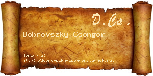 Dobrovszky Csongor névjegykártya
