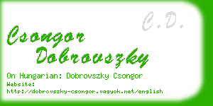 csongor dobrovszky business card